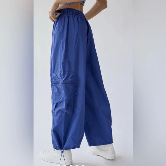 Urban Outfitters Nylon Balloon Pant Blue size 12 - Picture 2 of 13